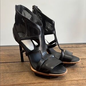 Adidas Black Heels with Chunky Block Heel